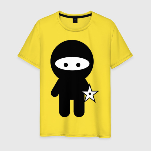 Мужская футболка хлопок Ninja boy, цвет желтый