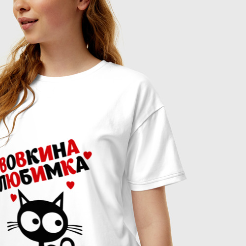 Женская футболка хлопок Oversize Вовкина любимка - фото 3