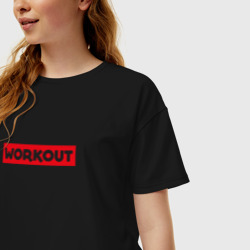 Женская футболка хлопок Oversize Obey workout - фото 2