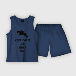 Детская пижама с шортами хлопок Keep Calm - конный спорт - лошади
