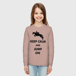 Детский лонгслив хлопок Keep Calm - конный спорт - лошади - фото 2