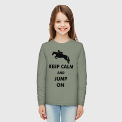 Детский лонгслив хлопок Keep Calm - конный спорт - лошади - фото 2