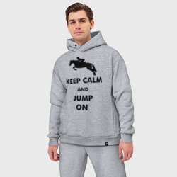 Мужской костюм oversize хлопок Keep Calm - конный спорт - лошади - фото 2