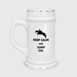 Кружка пивная Keep Calm - конный спорт - лошади