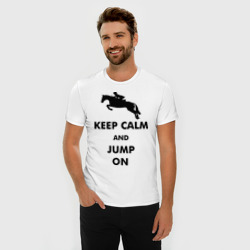 Мужская футболка хлопок Slim Keep Calm - конный спорт - лошади - фото 2