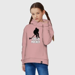 Детское худи Oversize хлопок Life is hockey Хоккей - это жизнь - фото 2