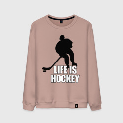 Мужской свитшот хлопок Life is hockey Хоккей - это жизнь