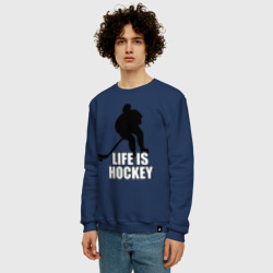 Мужской свитшот хлопок Life is hockey Хоккей - это жизнь - фото 2