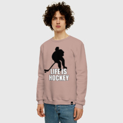 Мужской свитшот хлопок Life is hockey Хоккей - это жизнь - фото 2