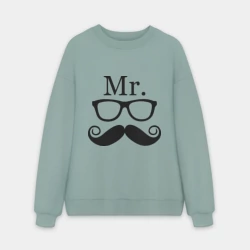 Мужской свитшот oversize без начеса хлопок Mистер парная