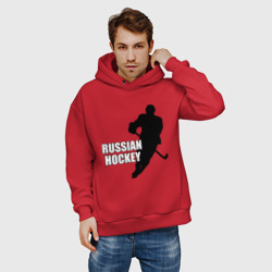 Мужское худи Oversize хлопок Russian hockey Русский хоккей - фото 2