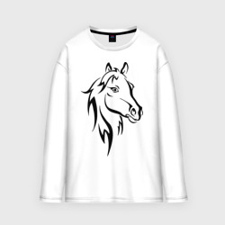 Мужской лонгслив oversize хлопок Horse