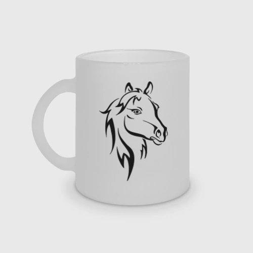 Кружка матовая стеклянная Horse