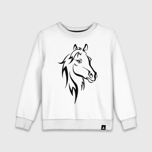 Детский свитшот хлопок Horse, цвет белый