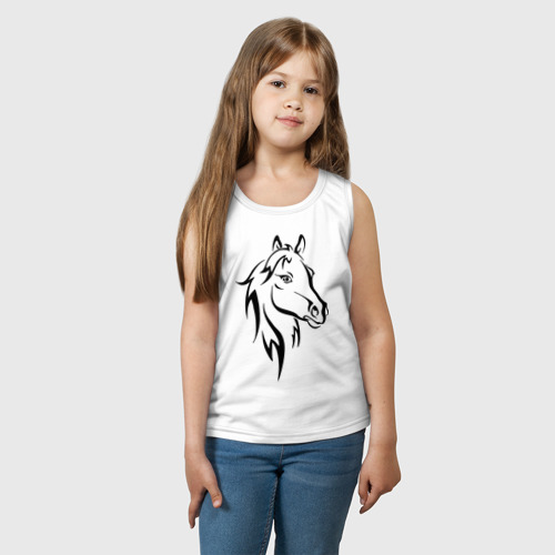 Детская майка хлопок Horse, цвет белый - фото 3