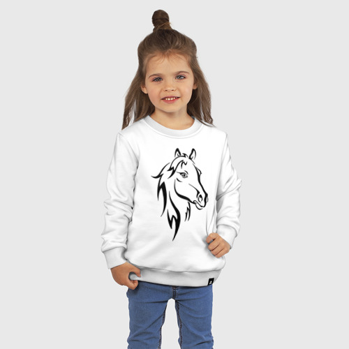Детский свитшот хлопок Horse, цвет белый - фото 3