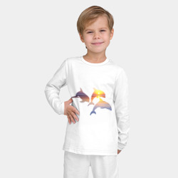 Детская пижама с лонгсливом хлопок Дельфины на закате - фото 2