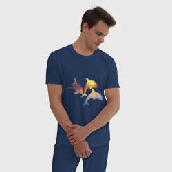 Мужская пижама хлопок Дельфины на закате - фото 2