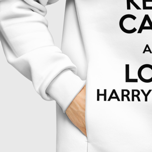 Мужское худи Oversize хлопок Keep calm and love Harry Styles, цвет белый - фото 8