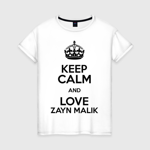 Женская футболка хлопок Keep calm and love Zayn Malik