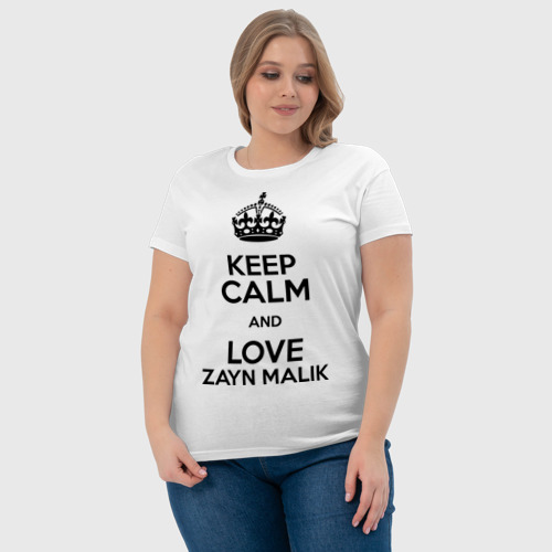 Женская футболка хлопок Keep calm and love Zayn Malik - фото 6