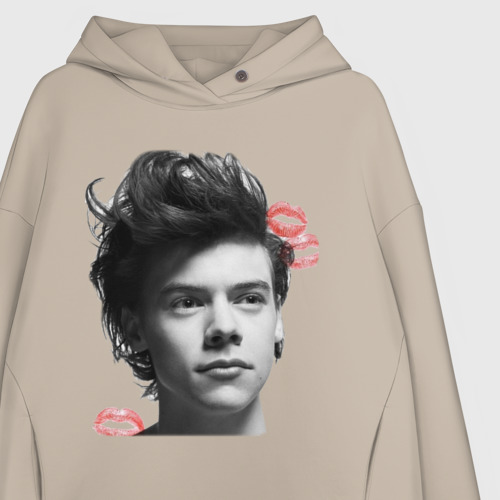 Женское худи Oversize хлопок Harry Styles, цвет миндальный - фото 3