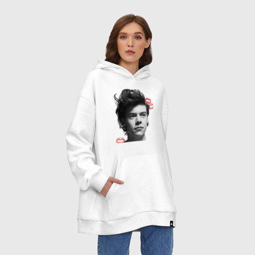 Худи SuperOversize хлопок Harry Styles, цвет белый - фото 4