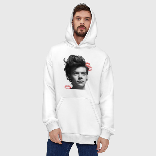 Худи SuperOversize хлопок Harry Styles, цвет белый - фото 5