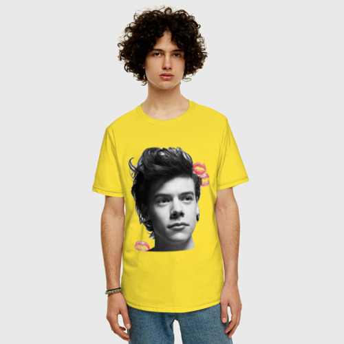 Мужская футболка хлопок Oversize с принтом Harry Styles, фото на моделе #1