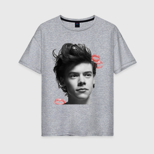 Женская футболка хлопок Oversize Harry Styles, цвет меланж