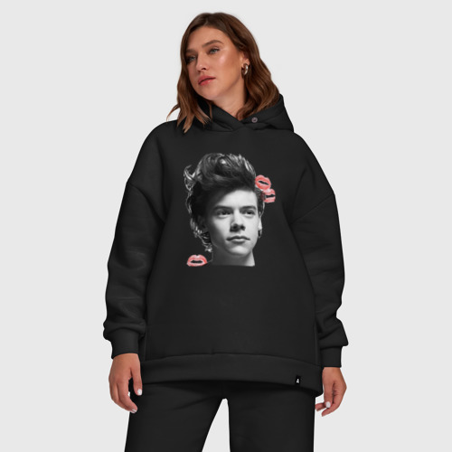 Женский костюм хлопок Oversize Harry Styles, цвет черный - фото 5