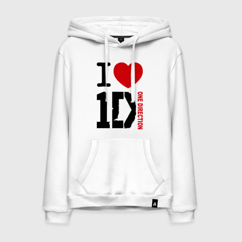 Мужская толстовка хлопок I love 1D, цвет белый