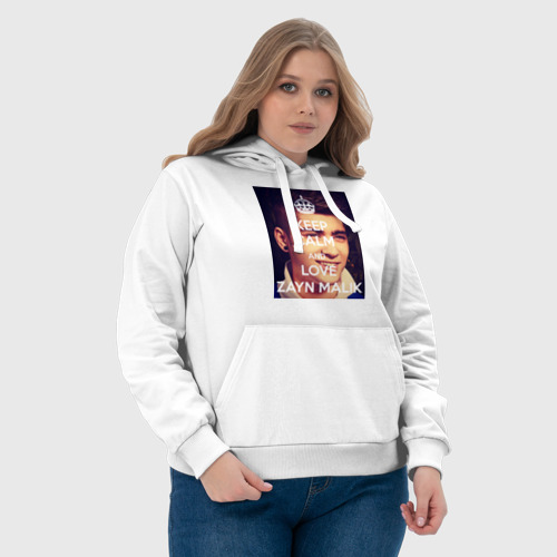 Женская толстовка хлопок Keep calm and love Zayn Malik, цвет белый - фото 6