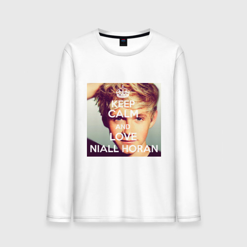 Мужской лонгслив хлопок Keep calm and love Niall Horan, цвет белый