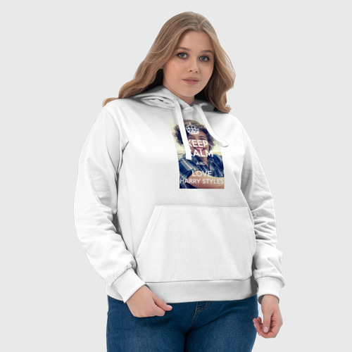 Женская толстовка хлопок Keep calm and love Harry Styles, цвет белый - фото 6