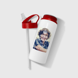Бутылка для воды с трубочкой Keep calm and love Harry Styles - фото 2