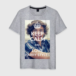 Мужская футболка хлопок Keep calm and love Harry Styles