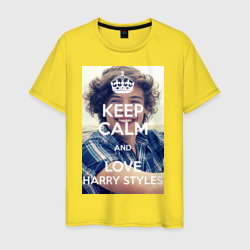 Мужская футболка хлопок Keep calm and love Harry Styles