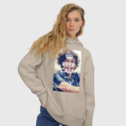 Женское худи Oversize хлопок Keep calm and love Harry Styles - фото 2