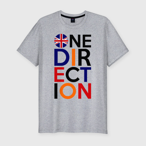 Мужская футболка хлопок Slim One direction, цвет меланж