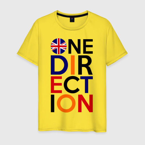 Мужская футболка хлопок One direction, цвет желтый