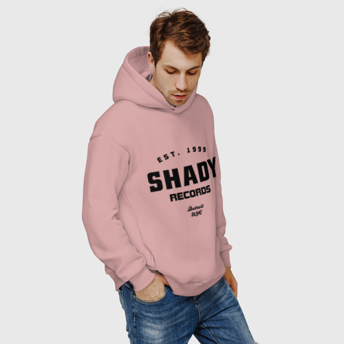 Мужское худи Oversize хлопок Shady records, цвет пыльно-розовый - фото 7