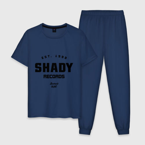 Мужская пижама хлопок Shady records, цвет темно-синий