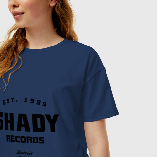Женская футболка хлопок Oversize с принтом Shady records, фото на моделе #1