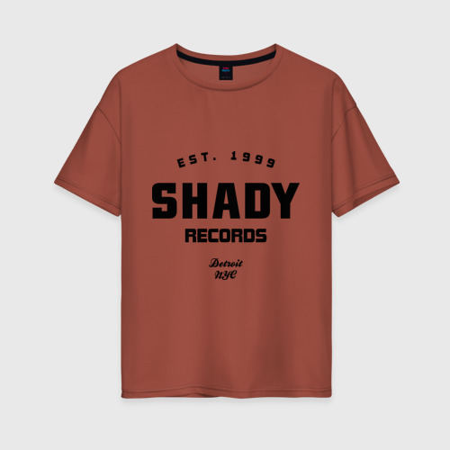 Женская футболка хлопок Oversize Shady records, цвет кирпичный