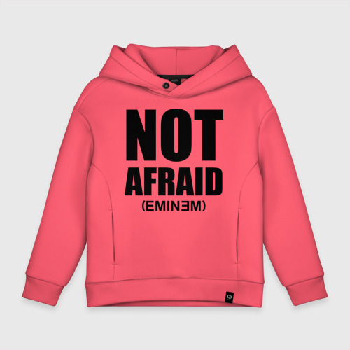 Детское худи Oversize хлопок Not Afraid, цвет коралловый