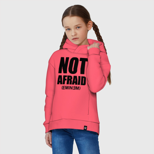 Детское худи Oversize хлопок Not Afraid, цвет коралловый - фото 3