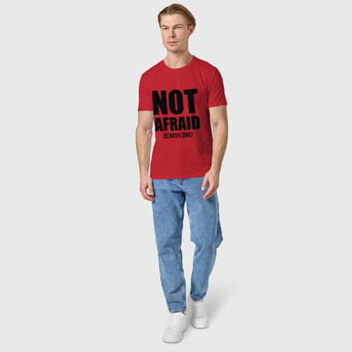 Мужская футболка хлопок Not Afraid, цвет красный - фото 5