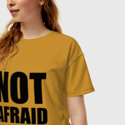 Женская футболка хлопок Oversize Not Afraid - фото 2