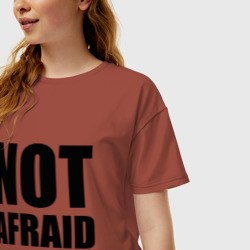 Женская футболка хлопок Oversize Not Afraid - фото 2